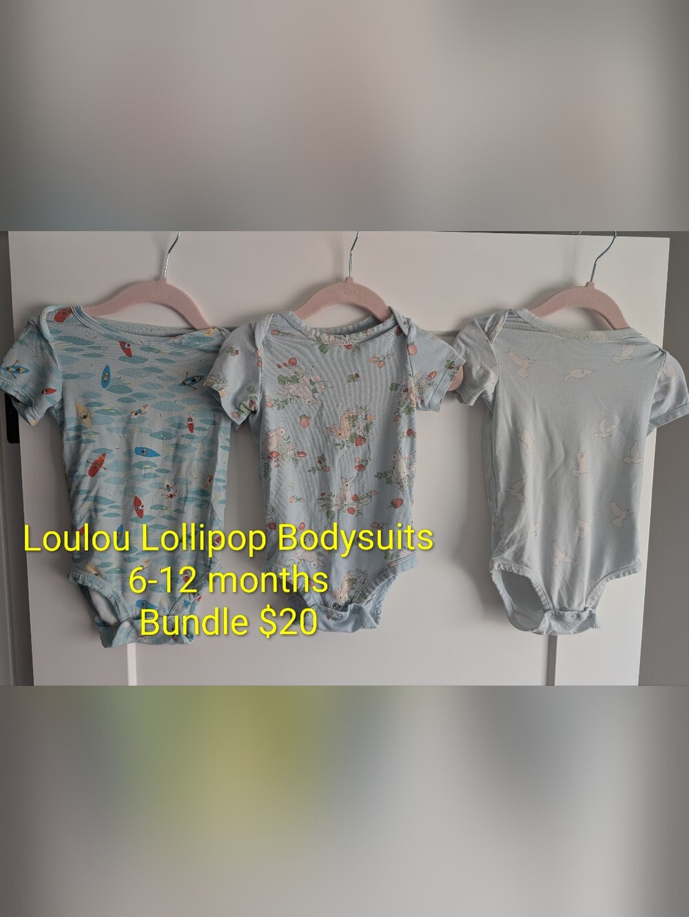 Bundle: 3 Loulou Lollipop Bodysuits 6-12 Months